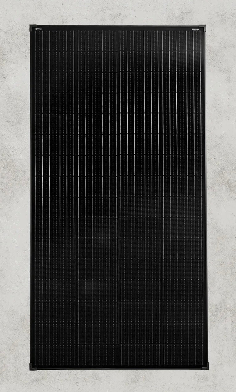 300W Glass Solar Panel Black 12V (30mm Frame)