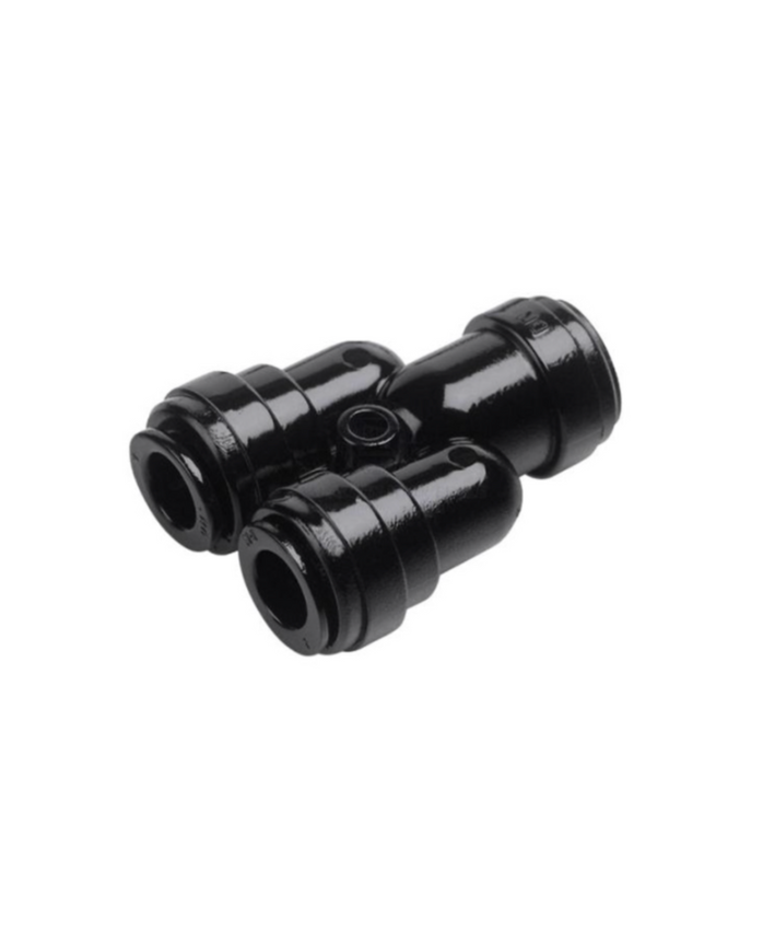 Push In Push Fit Metric Tube Union Y Joiner Fluidfit Black