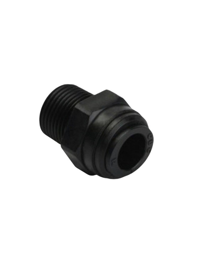 Push In Push Fit Metric Tube Male BSP Adaptor Nipple Fluidfit Black