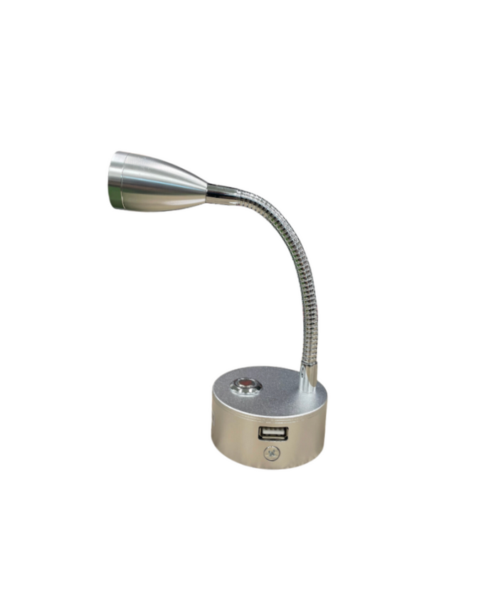 Reading Light 12V LED, USB Charger Flexible Gooseneck Wall Lamp, DC12V 24V
