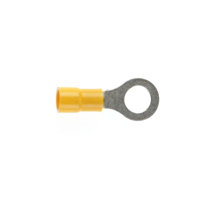 Stud Ring Terminal Suitable For 5mm 8 pack - Yellow